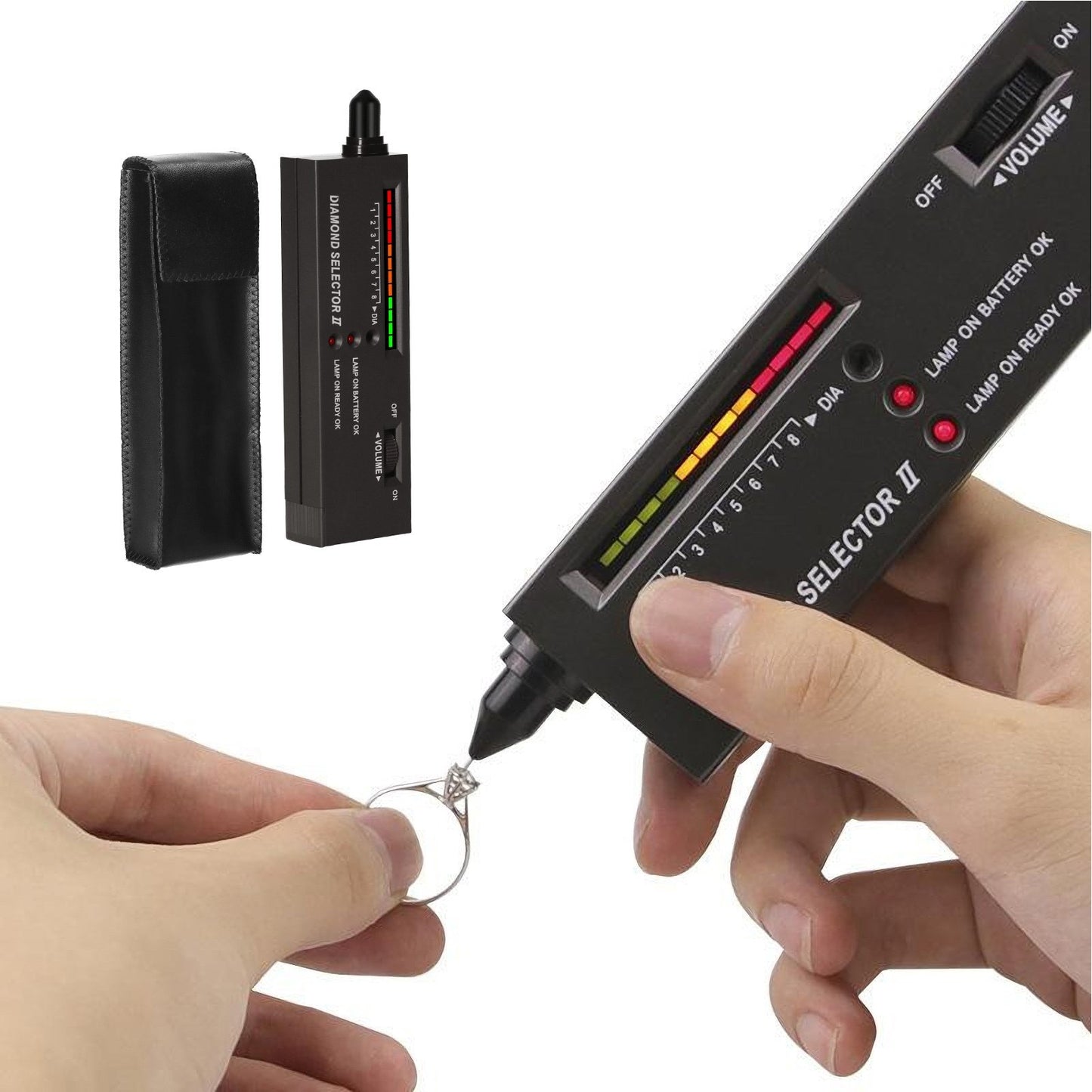 High Accuracy Diamond Tester Pen - Gemstone Jewelry Detector with Case for Novice & Expert