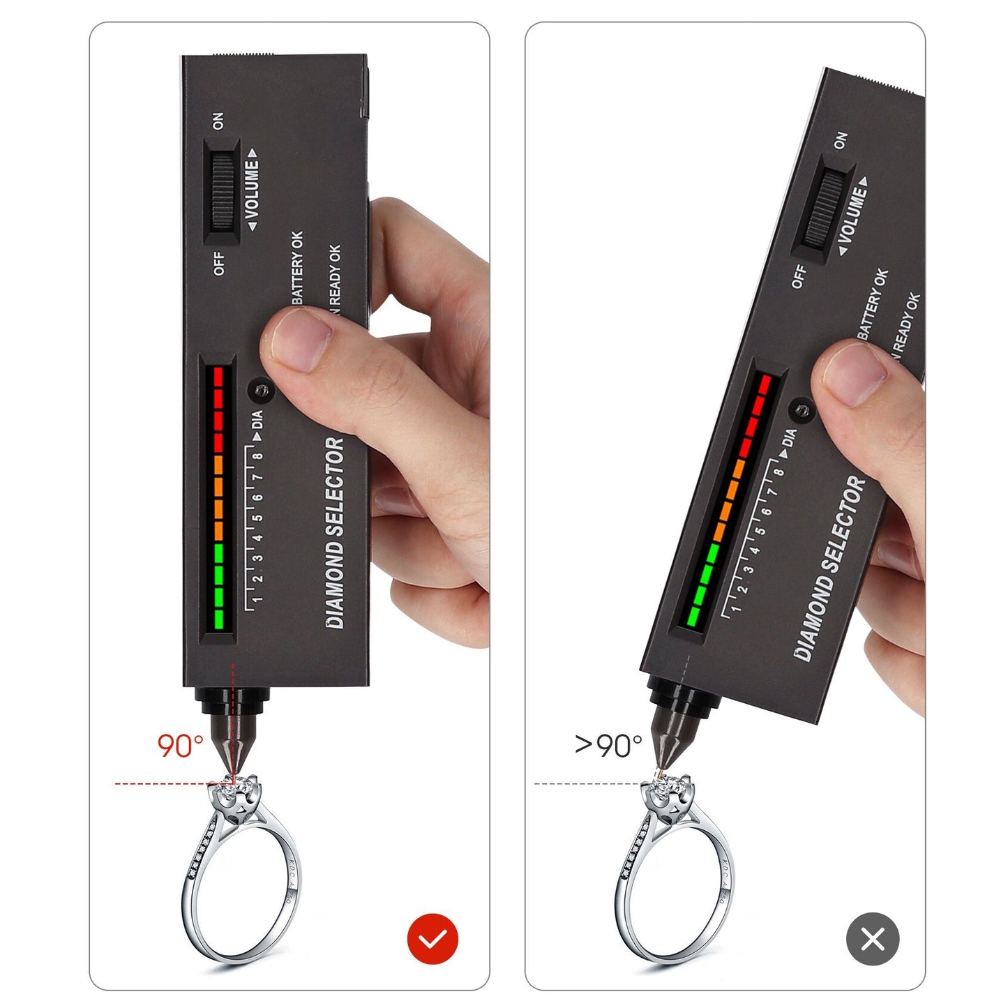 High Accuracy Diamond Tester Pen - Gemstone Jewelry Detector with Case for Novice & Expert