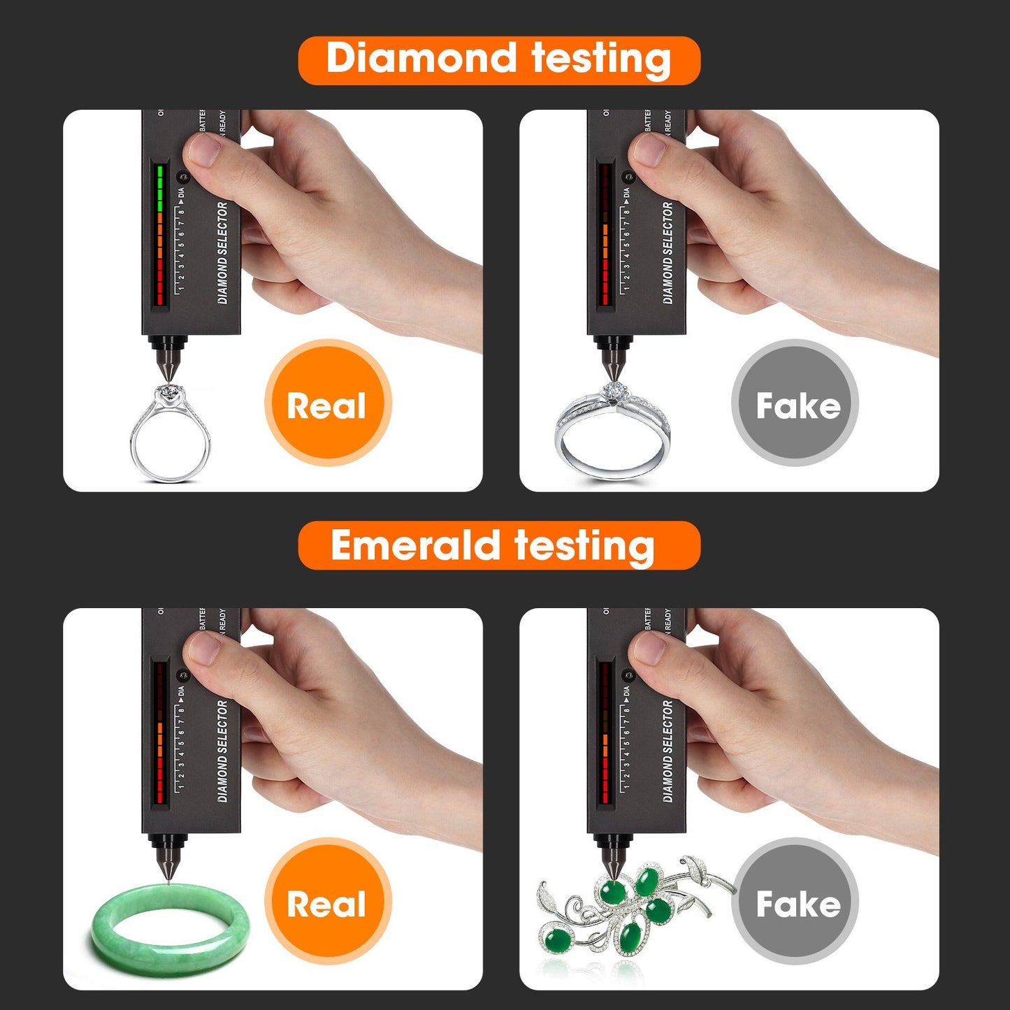 High Accuracy Diamond Tester Pen - Gemstone Jewelry Detector with Case for Novice & Expert