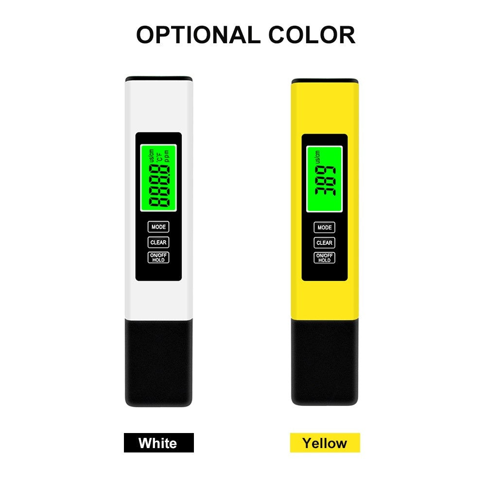 KKmoon 3-in-1 Water Quality Tester: TDS/EC/Temperature Meter with Data Hold & Backlight Display - White