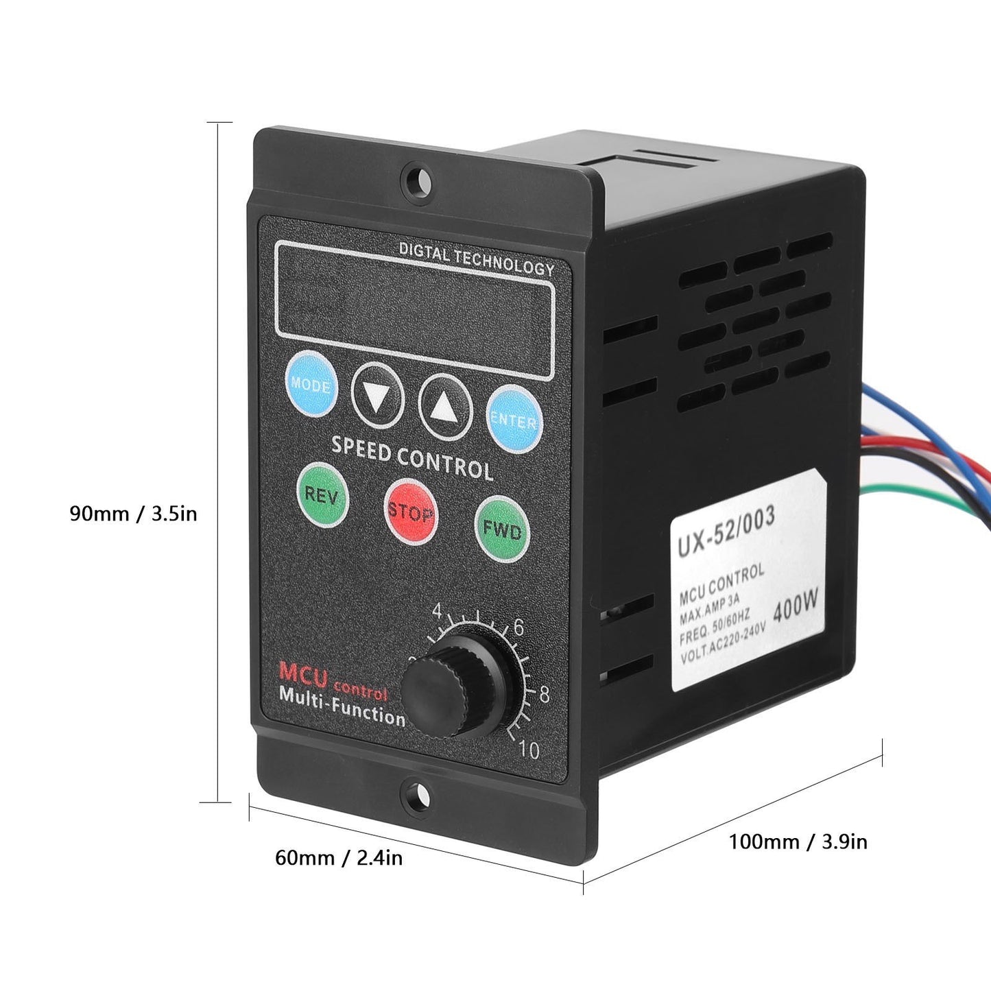 AC220V 400W Digital Motor Speed Controller with Adjustable Target Settings