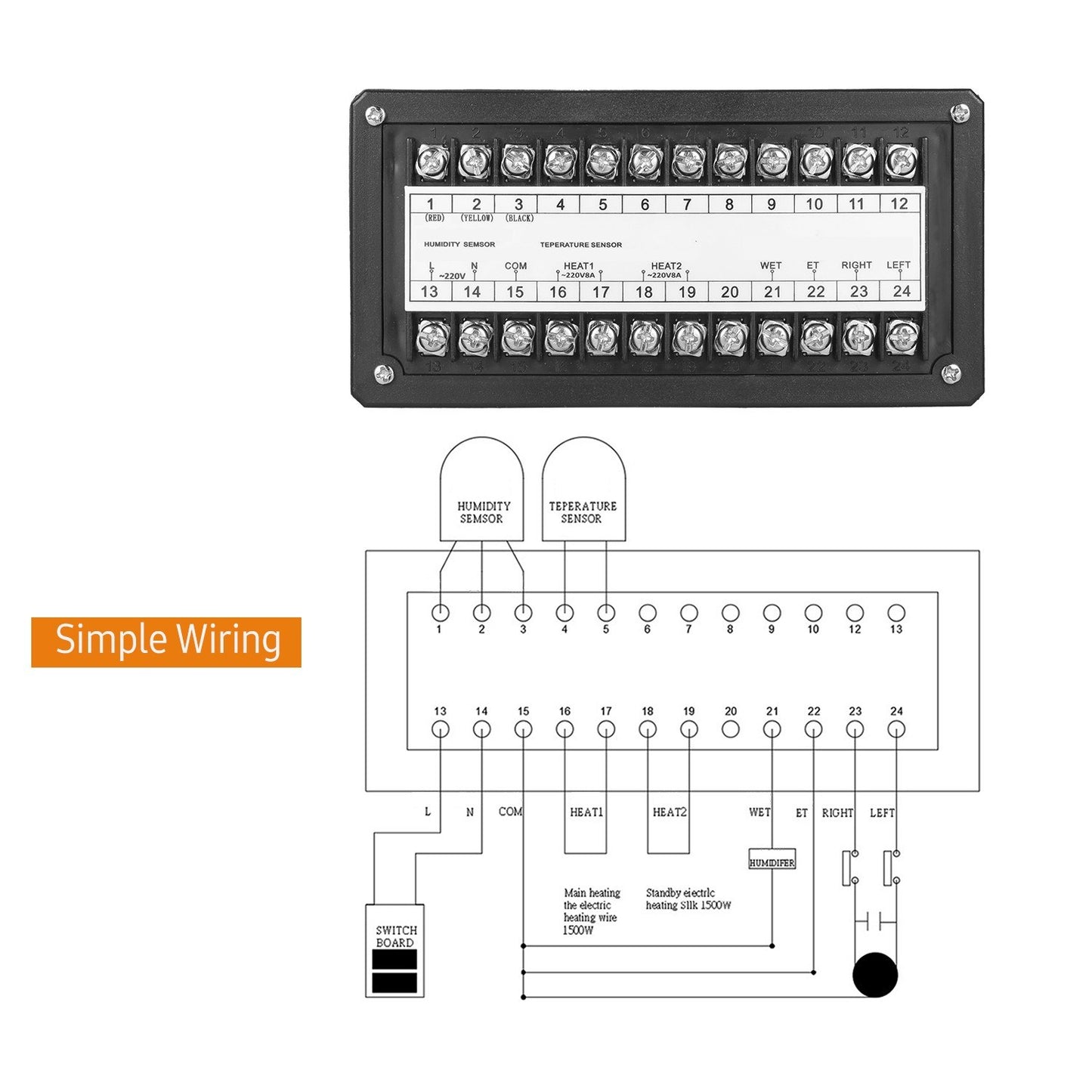 LED Digital Temp & Humidity Controller with 5 Egg Incubation Modes