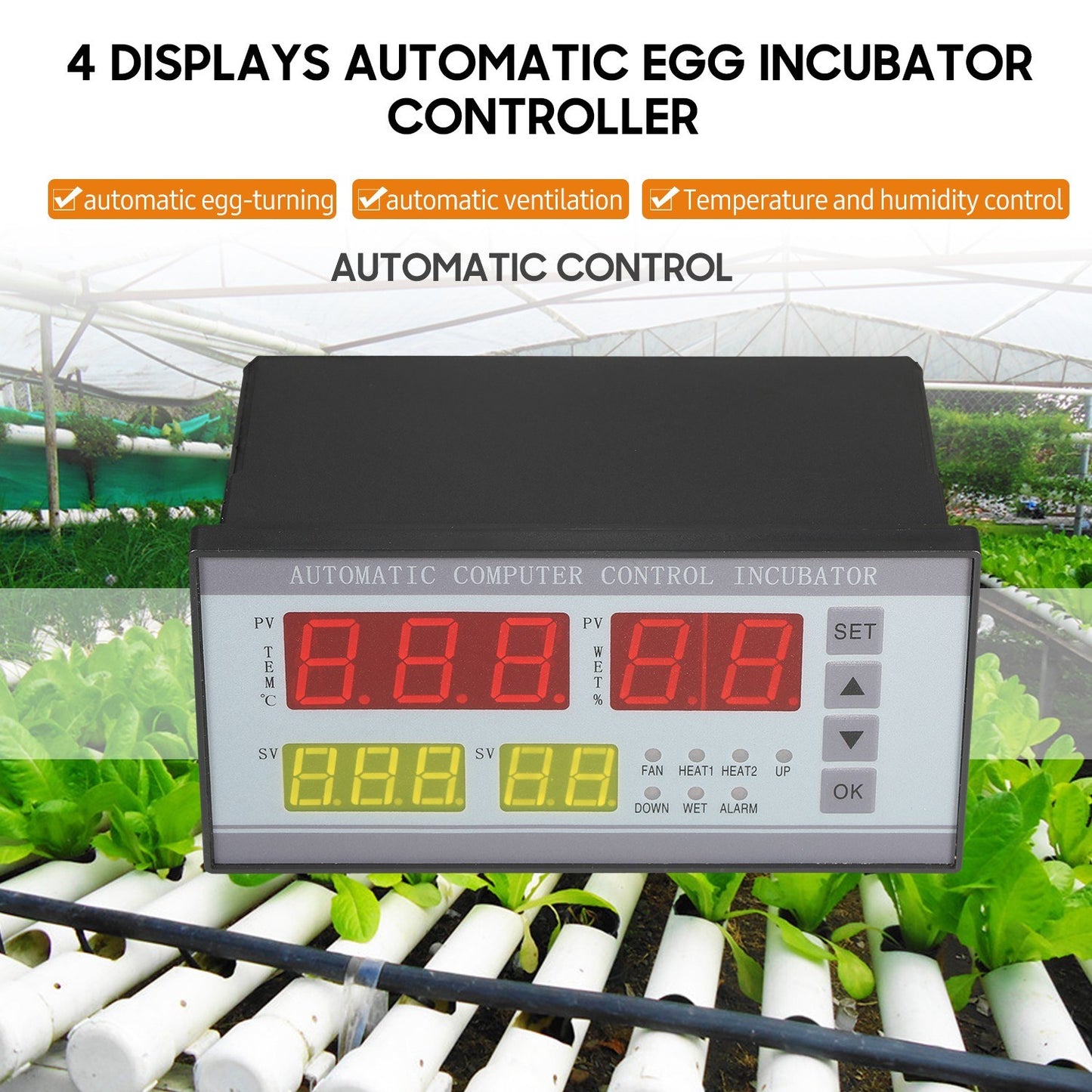 LED Digital Temp & Humidity Controller with 5 Egg Incubation Modes