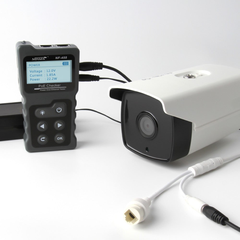 Multi-Functional PoE & Network Cable Tester with LCD Display and Inline Voltage/Current Checker