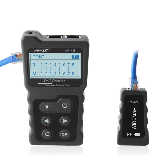 Multi-Functional PoE & Network Cable Tester with LCD Display and Inline Voltage/Current Checker