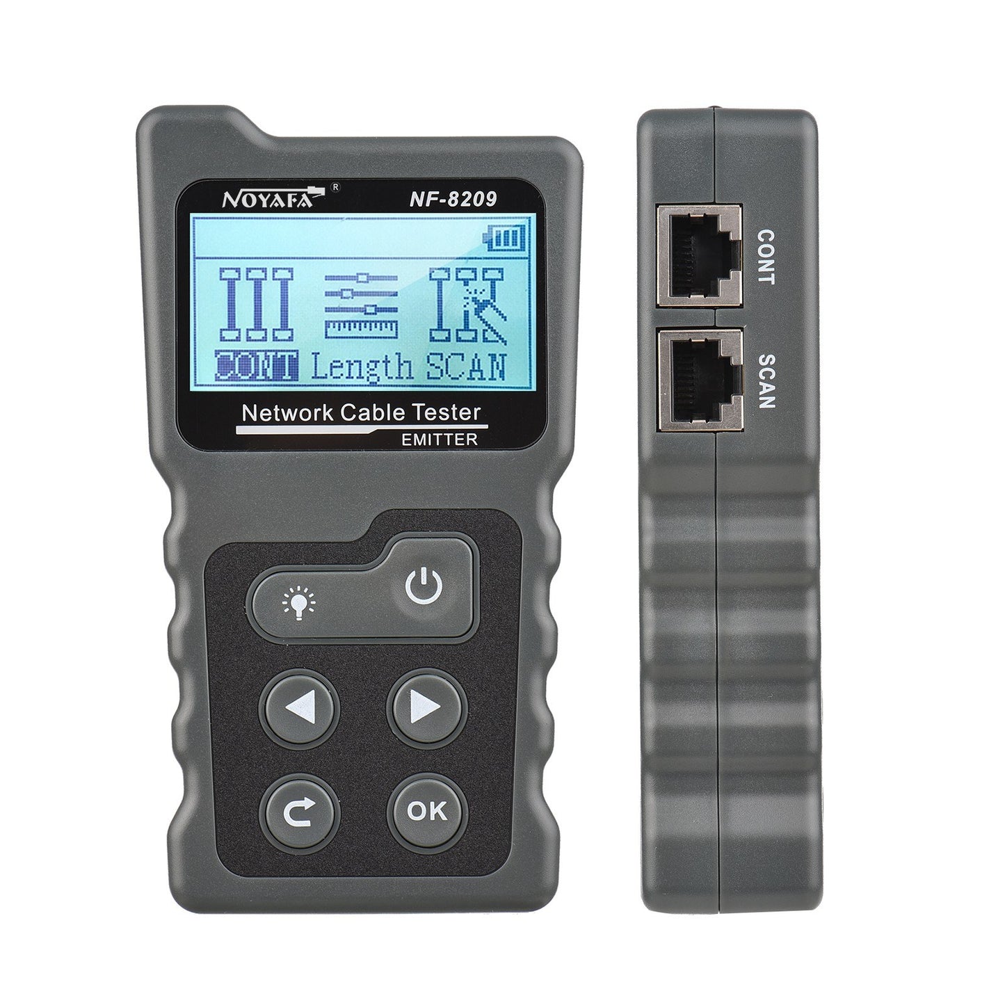 Multi-Functional LCD Network Cable & PoE Tester with Inline Voltage/Current Checker and Illuminated Wire Tracker
