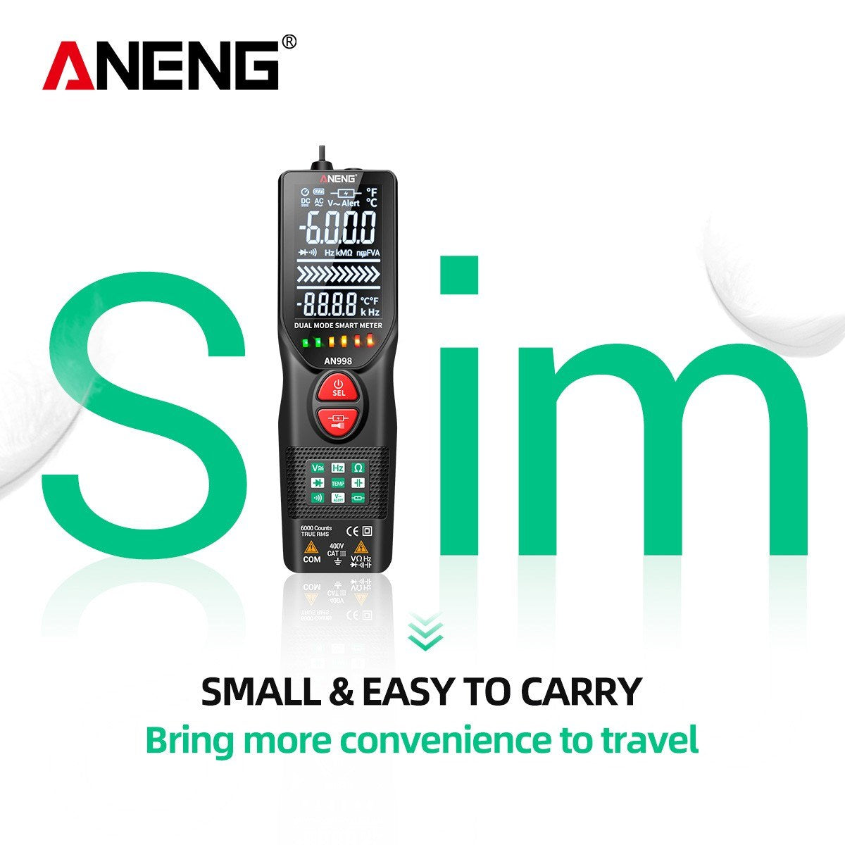 ANENG Fully Automatic Digital Multimeter with Non-Contact NCV Tester and VA Display