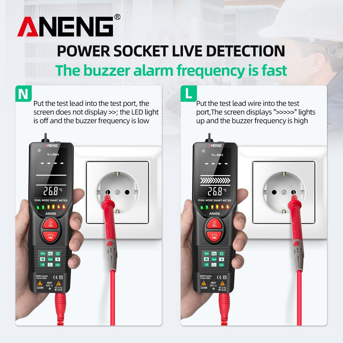 ANENG Fully Automatic Digital Multimeter with Non-Contact NCV Tester and VA Display
