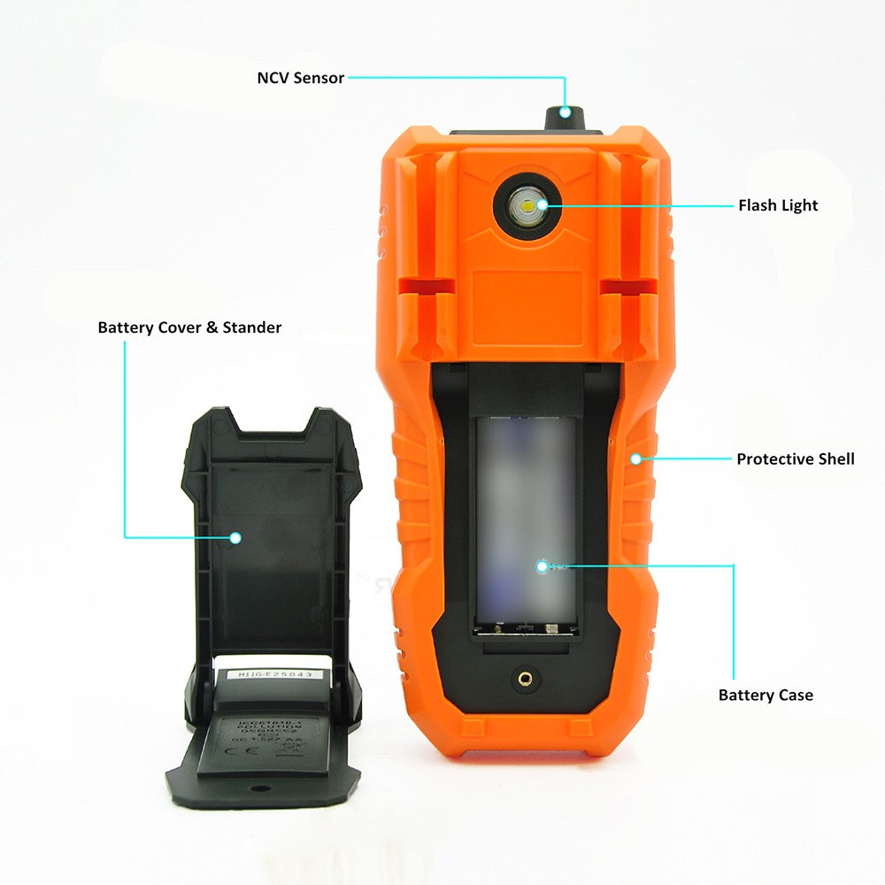 PEAKMETER PM18C True RMS Digital Multimeter - AC/DC Voltage, Current, Resistance, Capacitance, Frequency, Temperature, hFE, NCV, Line Tester