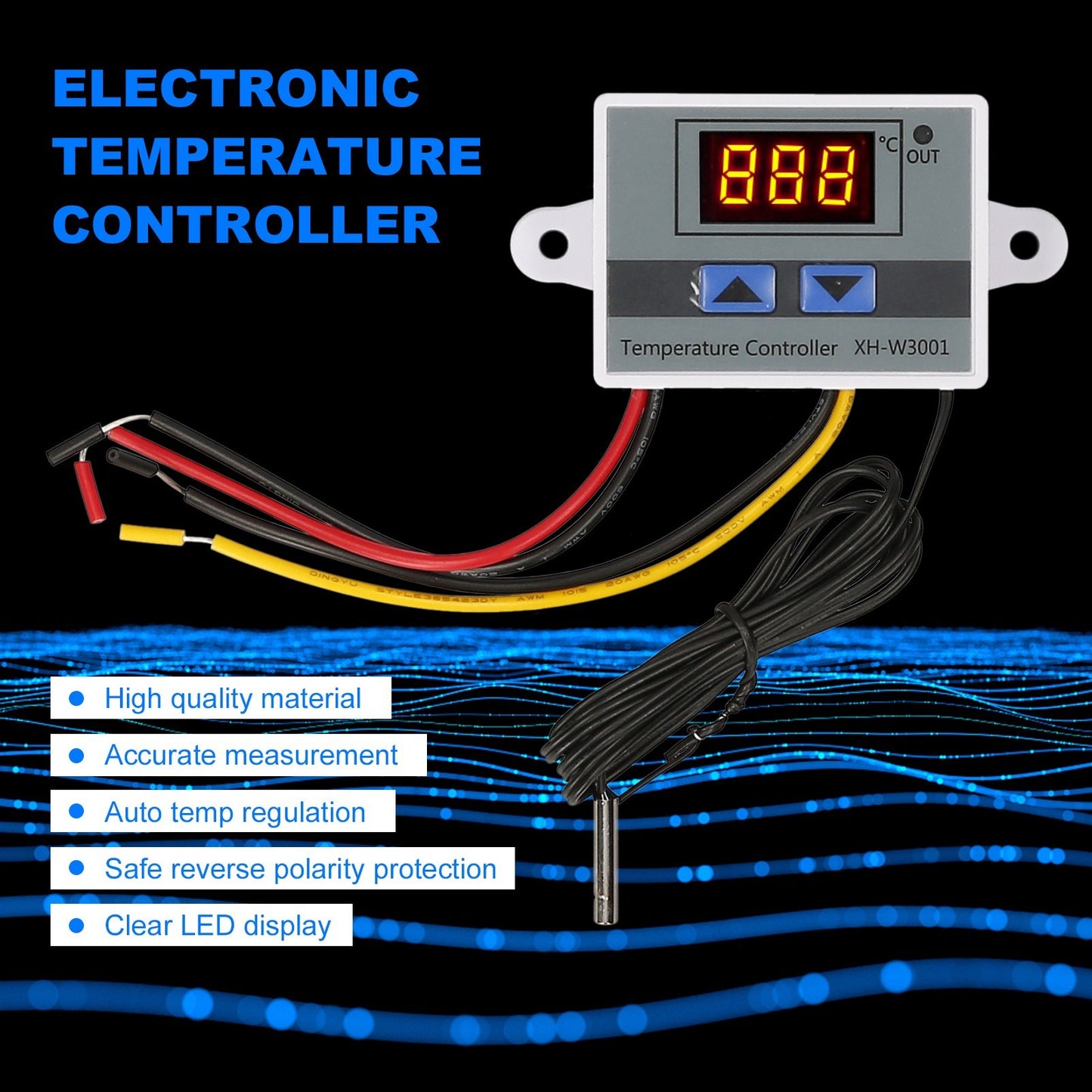 Waterproof NTC Probe LED Thermostat Module -50~110℃, 110~220V 1500W Electronic Temperature Controller for Refrigerator