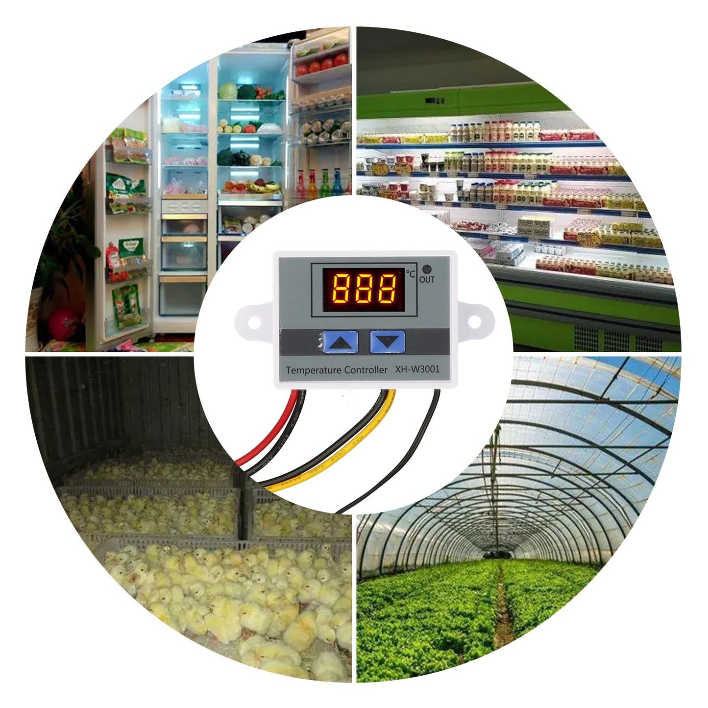 Waterproof NTC Probe LED Thermostat Module -50~110℃, 110~220V 1500W Electronic Temperature Controller for Refrigerator