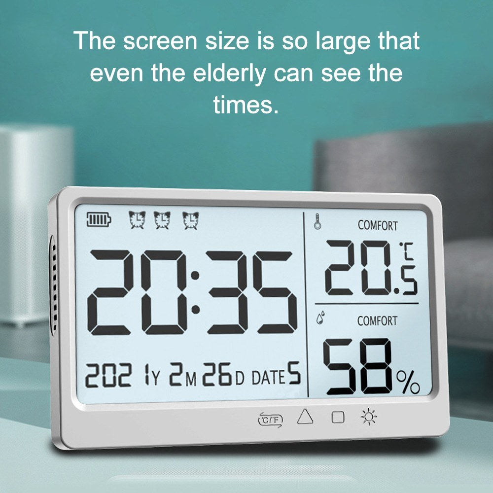 High Precision LCD Temperature & Humidity Meter with Alarm Clock