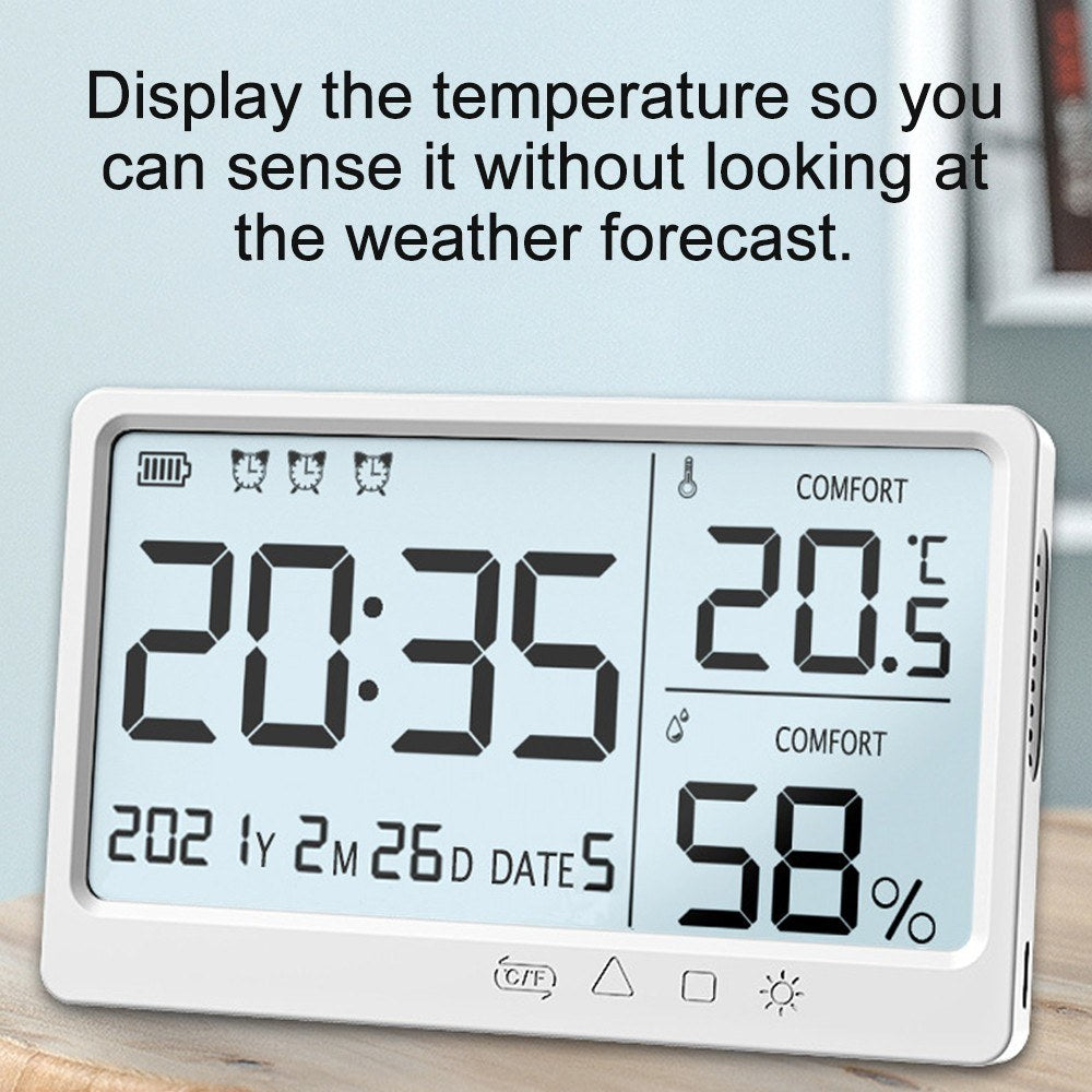 High Precision LCD Temperature & Humidity Meter with Alarm Clock
