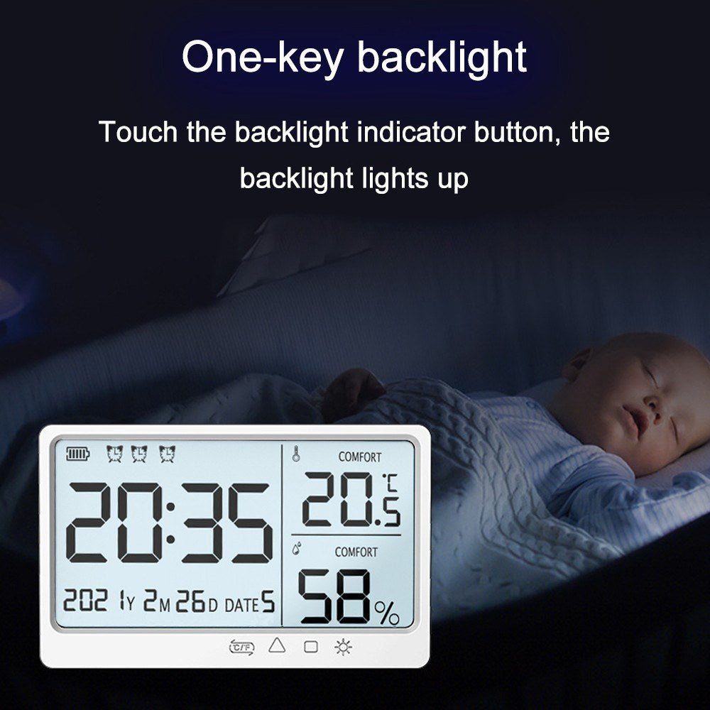 High Precision LCD Temperature & Humidity Meter with Alarm Clock