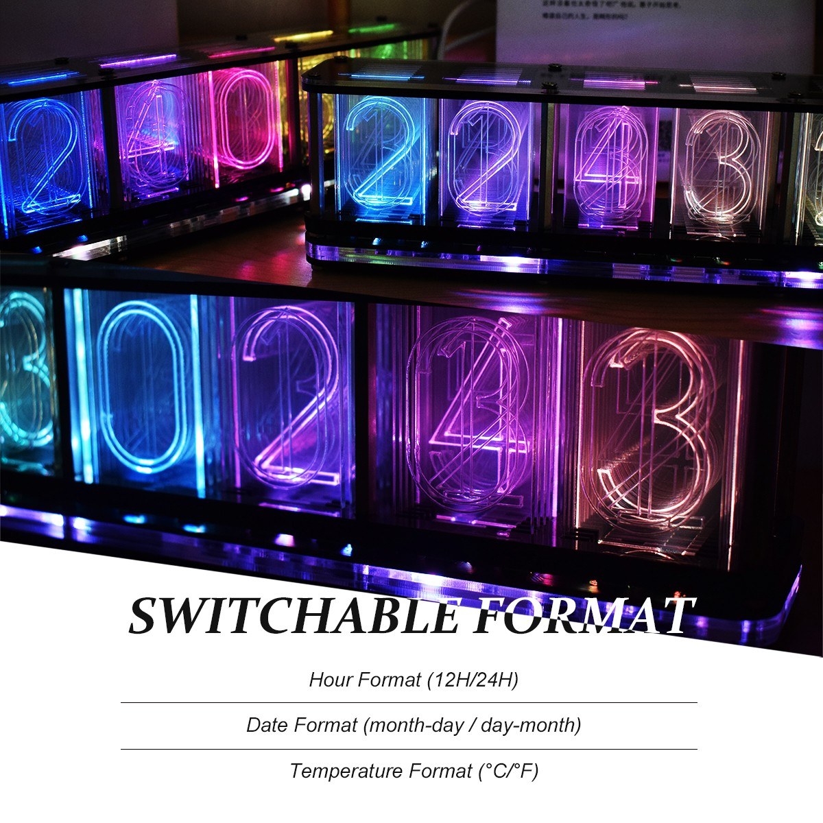 Multifunctional DS3231 DIY LED Alarm Clock Kit with Large 6-Digit Display | Time, Temperature, Date, Week, Alarm, Countdown, Voice & Touch-Operated
