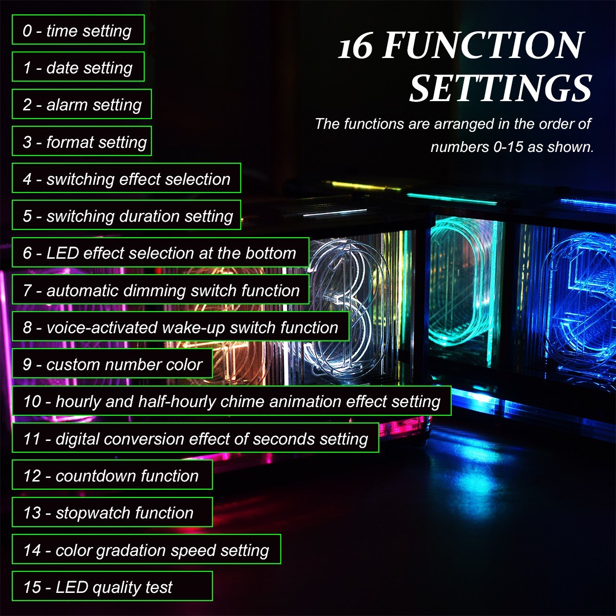 Multifunctional DS3231 DIY LED Alarm Clock Kit with Large 6-Digit Display | Time, Temperature, Date, Week, Alarm, Countdown, Voice & Touch-Operated