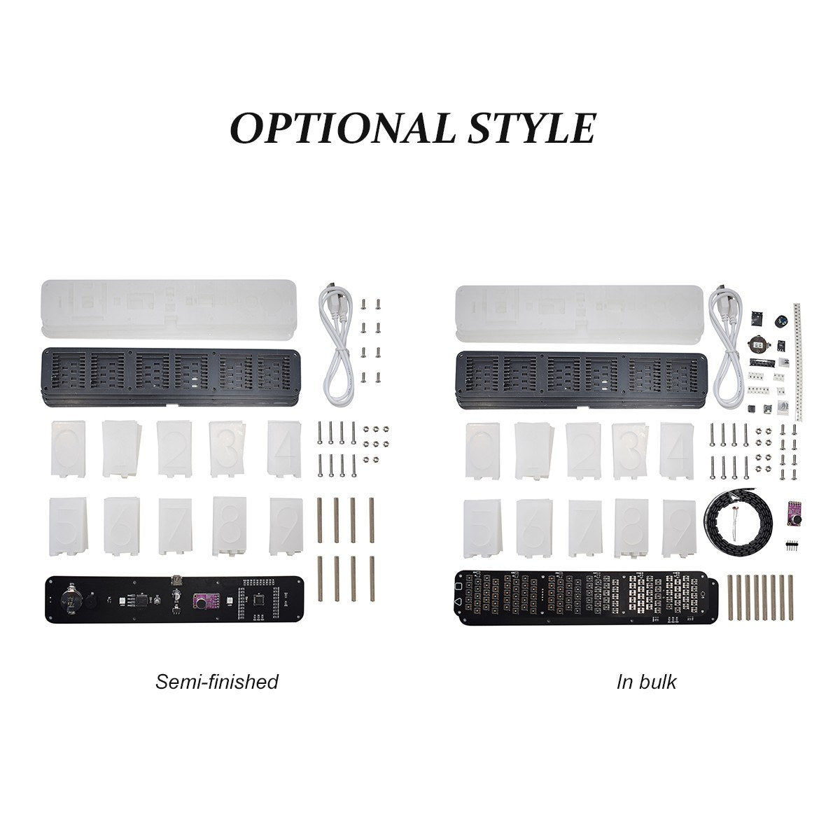 Multifunctional DS3231 DIY LED Alarm Clock Kit with Large 6-Digit Display | Time, Temperature, Date, Week, Alarm, Countdown, Voice & Touch-Operated