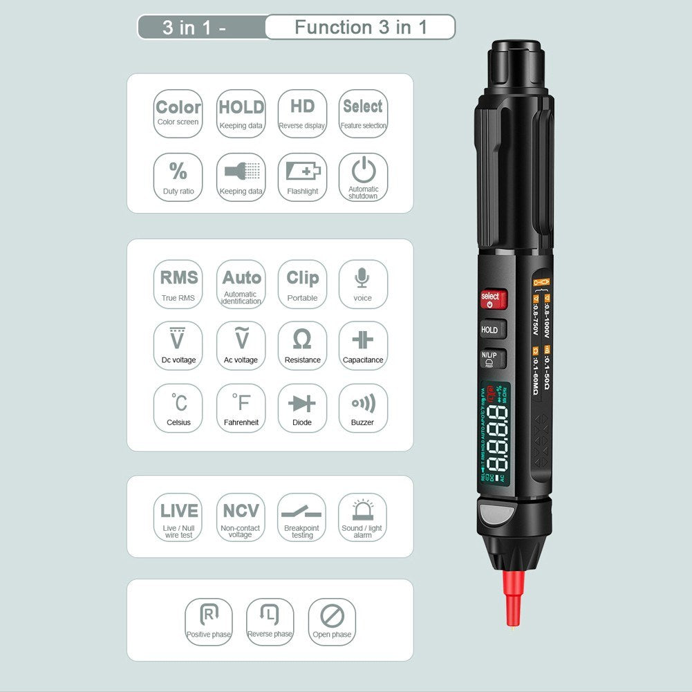 KKMoon KKM100 Smart Digital Multimeter with Color Screen & English Voice Broadcast