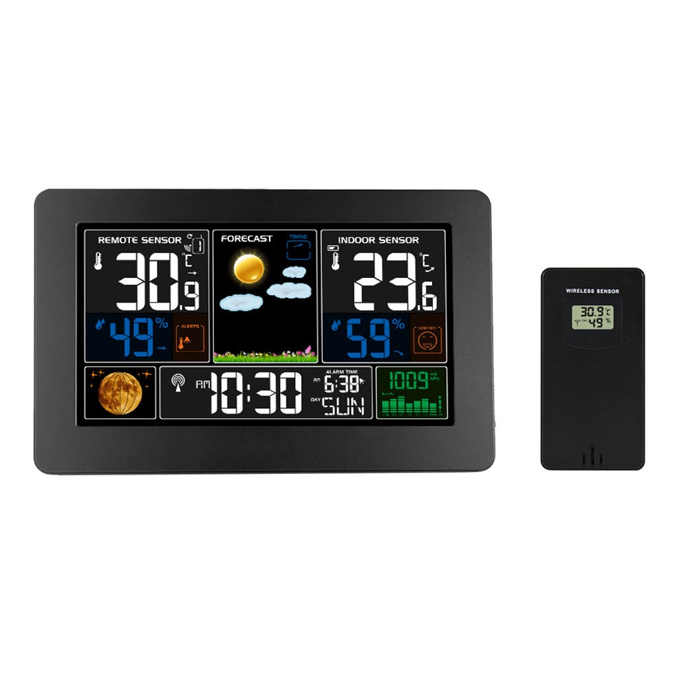 3-in-1 Wall-Mounted Digital Weather Station Clock: Thermometer, Hygrometer, Barometer - 220V