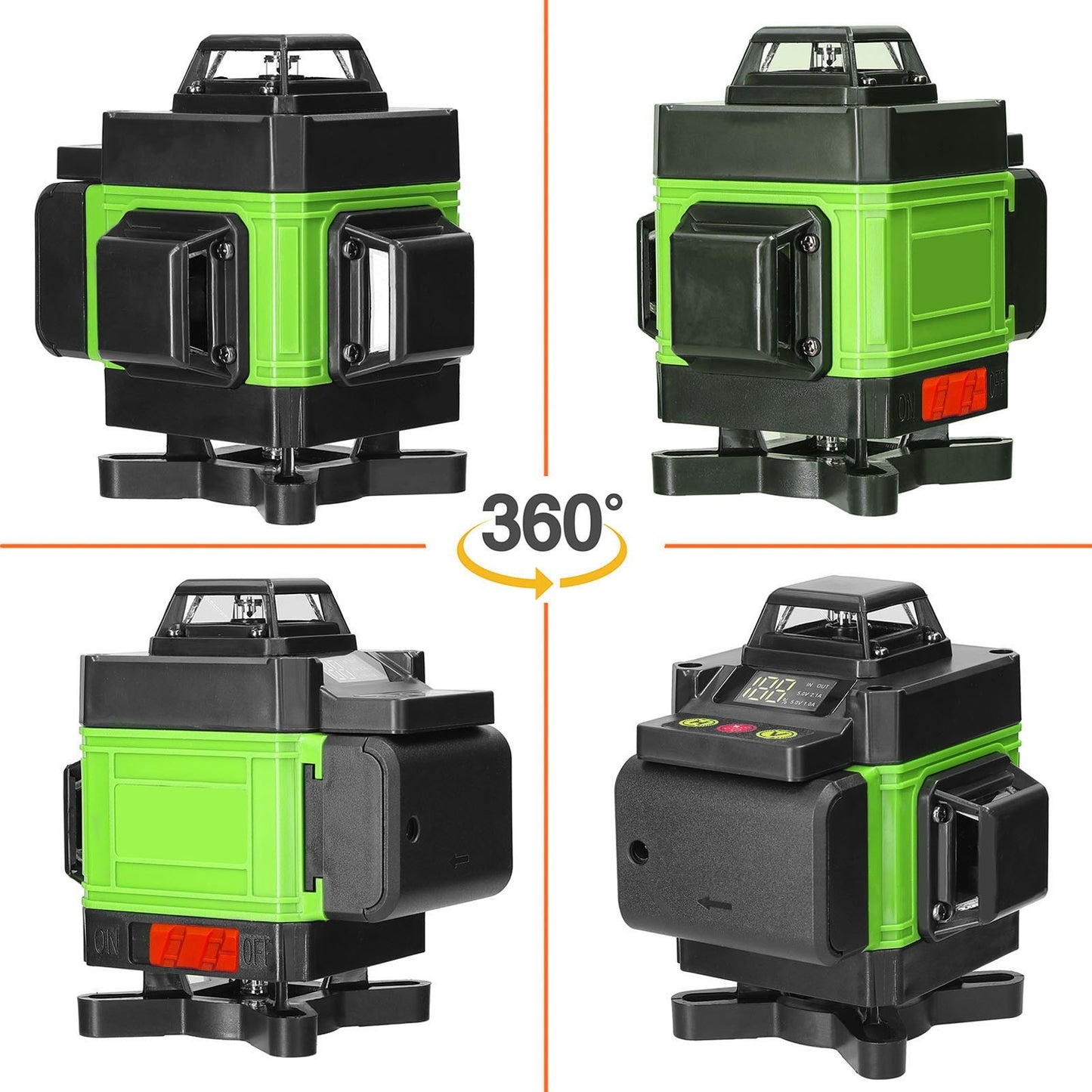 16-Line 4D Laser Level | Self-Leveling Machine with USB Rechargeable Battery and Vertical/Horizontal Lines