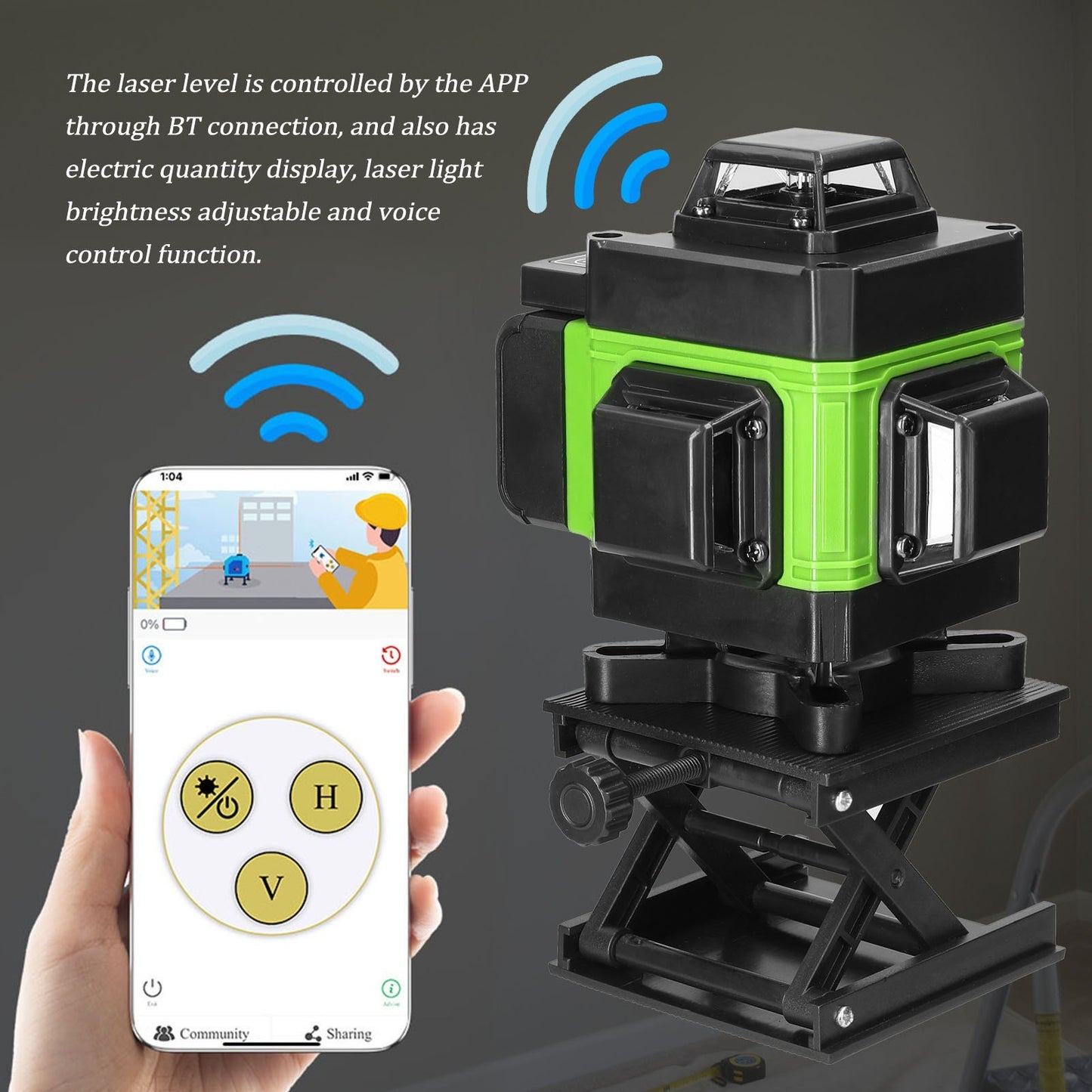 16-Line 4D Laser Level | Self-Leveling Machine with USB Rechargeable Battery and Vertical/Horizontal Lines