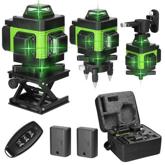 16-Line 4D Laser Level | Self-Leveling Machine with USB Rechargeable Battery and Vertical/Horizontal Lines