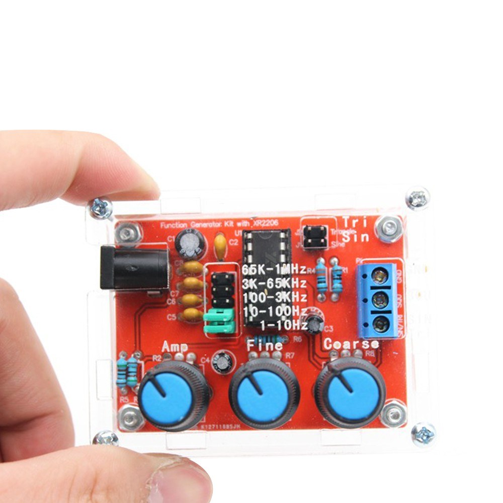High Precision XR2206 Function Signal Generator - Adjustable Sine/Triangle/Square Output (1Hz-1MHz)