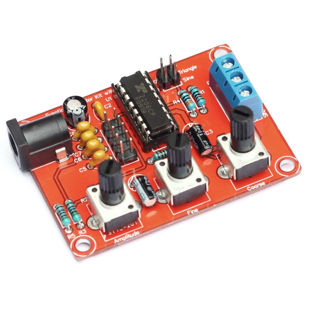 High Precision XR2206 Function Signal Generator - Adjustable Sine/Triangle/Square Output (1Hz-1MHz)
