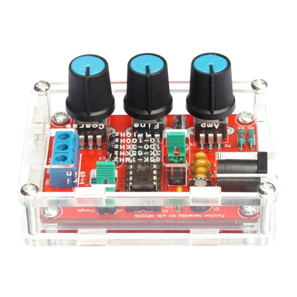 High Precision XR2206 Function Signal Generator - Adjustable Sine/Triangle/Square Output (1Hz-1MHz)