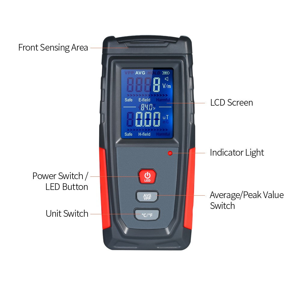 Mini Digital EMF Meter: High-Precision Handheld Electromagnetic Radiation Detector