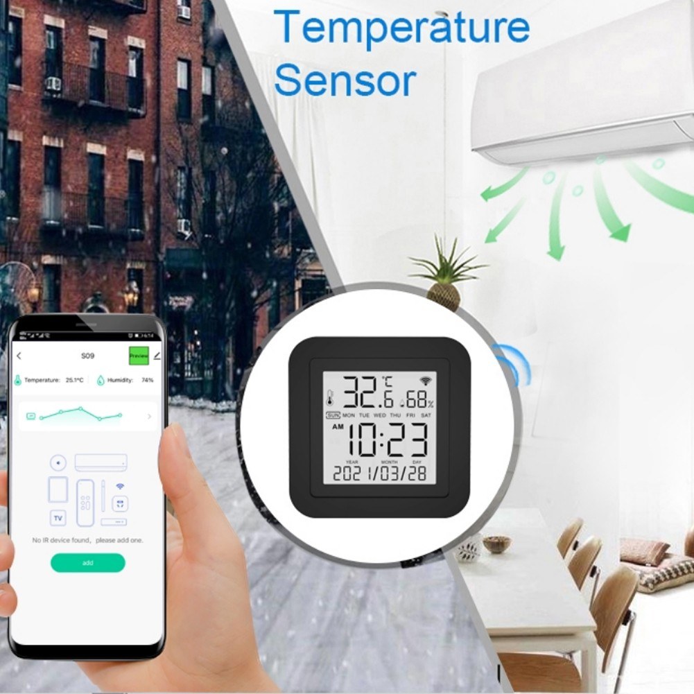 Smart 3-in-1 Infrared Remote with Temperature & Humidity Sensor, USB-C Power, LCD Display