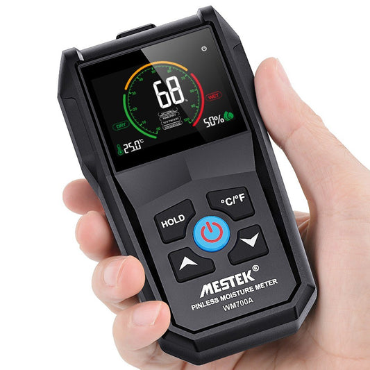 MESTEK Digital Wood Moisture Meter with Inverted Display, Temperature Humidity Detection, Unit Conversion, for Softwood, Hardwood, Drywall, Masonry