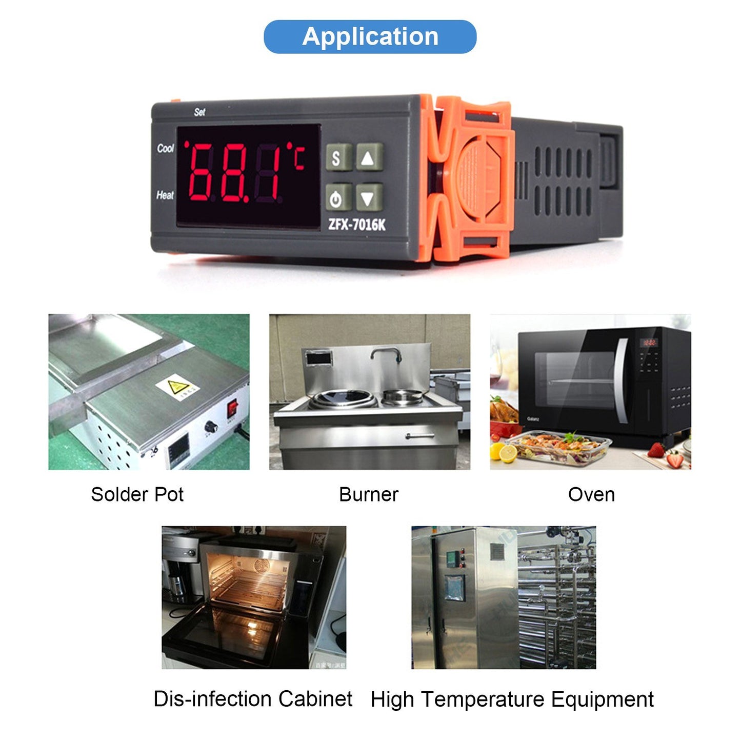 High Accuracy Digital Temperature Controller Thermostat 30A for Freezer Fridge Hatching - Model ZFX-7016K