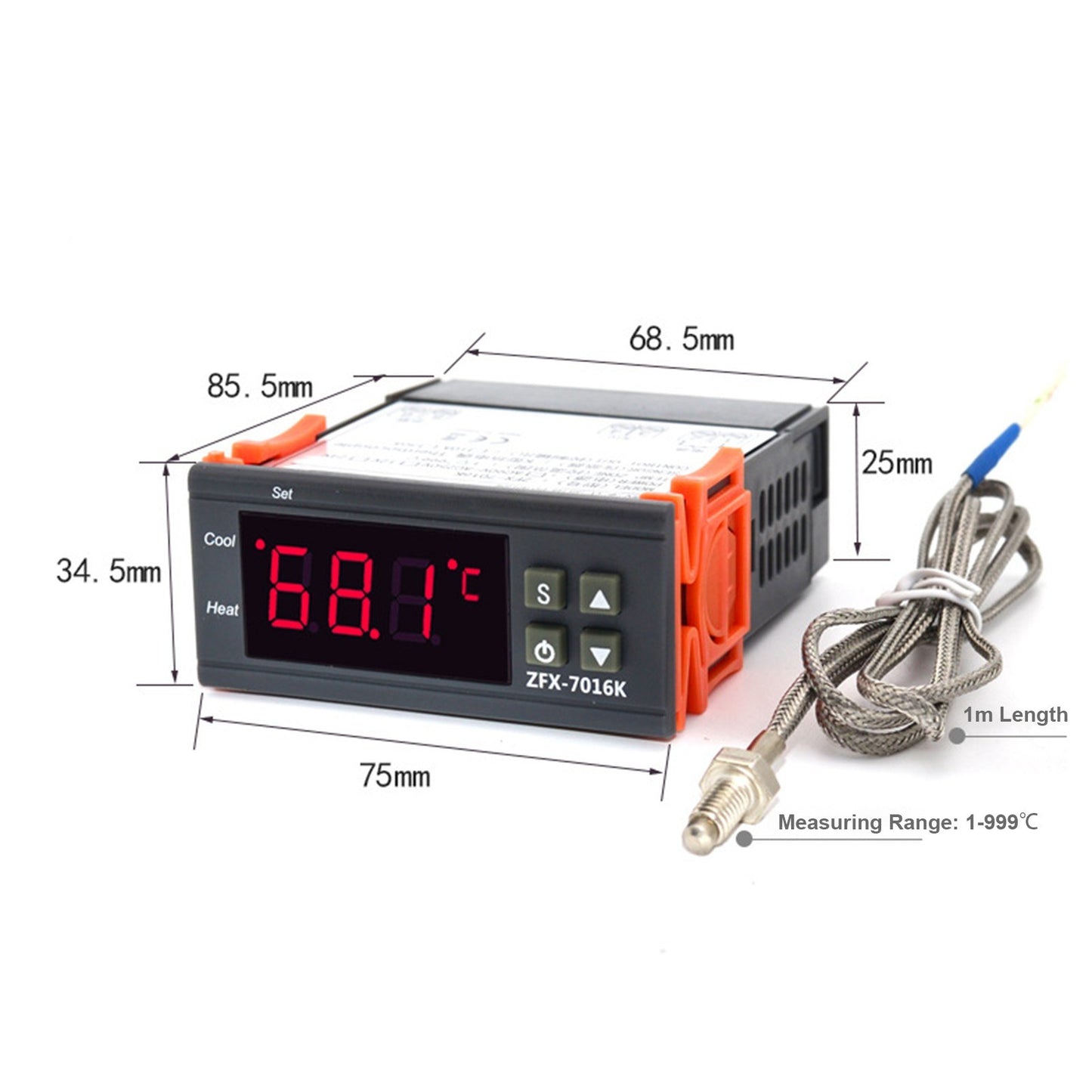 High Accuracy Digital Temperature Controller Thermostat 30A for Freezer Fridge Hatching - Model ZFX-7016K