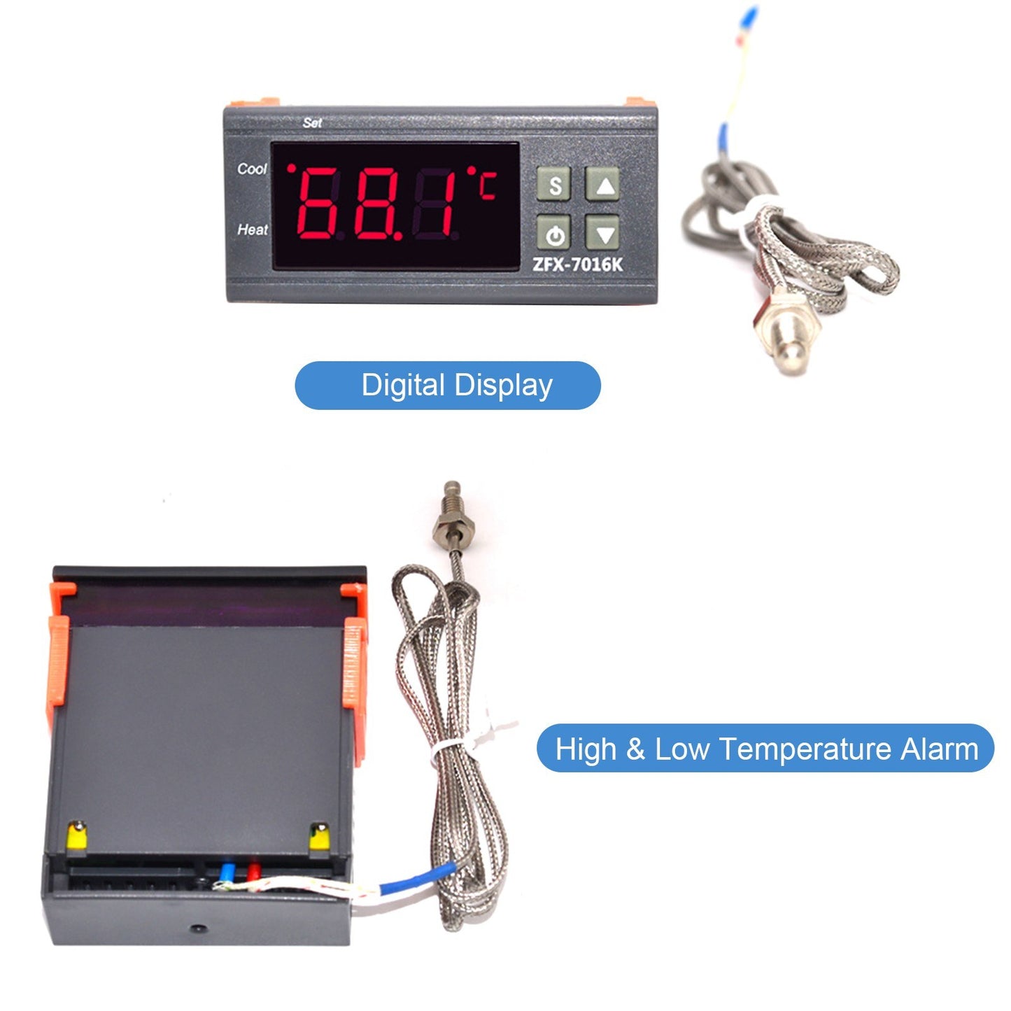 High Accuracy Digital Temperature Controller Thermostat 30A for Freezer Fridge Hatching - Model ZFX-7016K