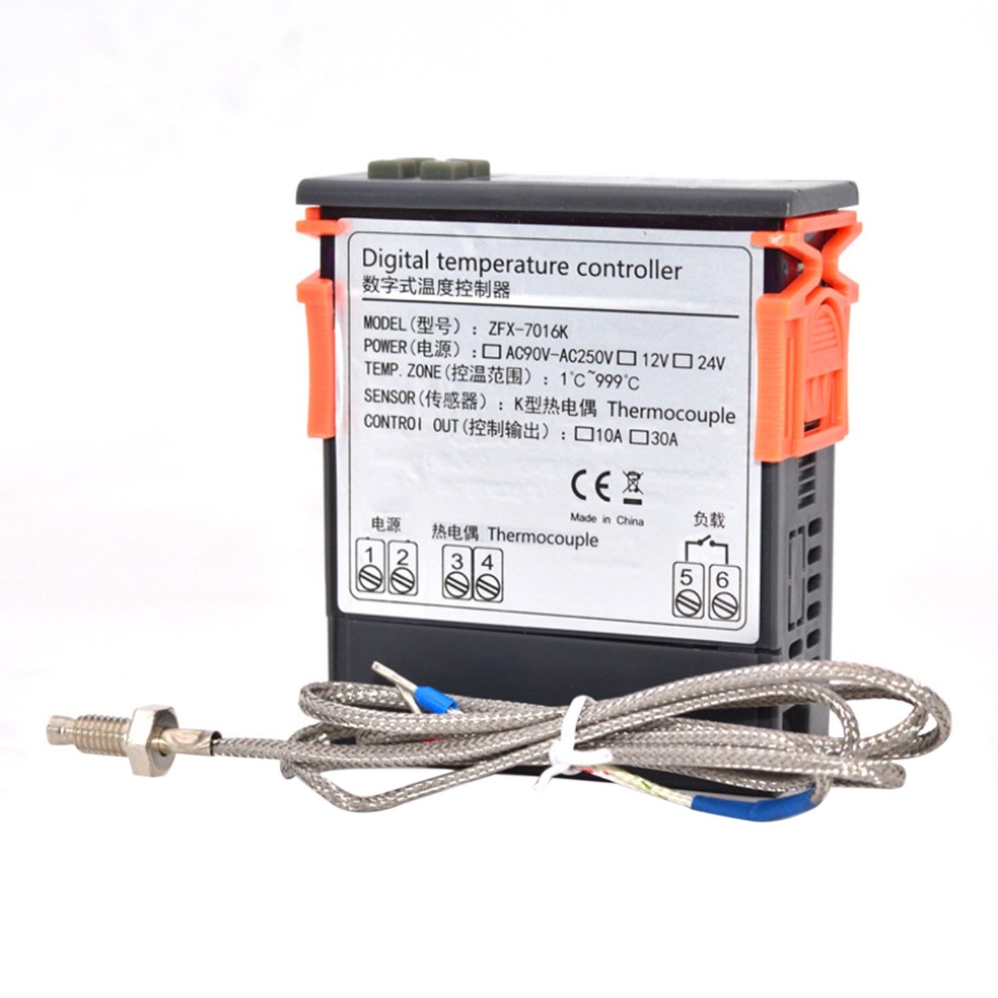 High Accuracy Digital Temperature Controller Thermostat 30A for Freezer Fridge Hatching - Model ZFX-7016K