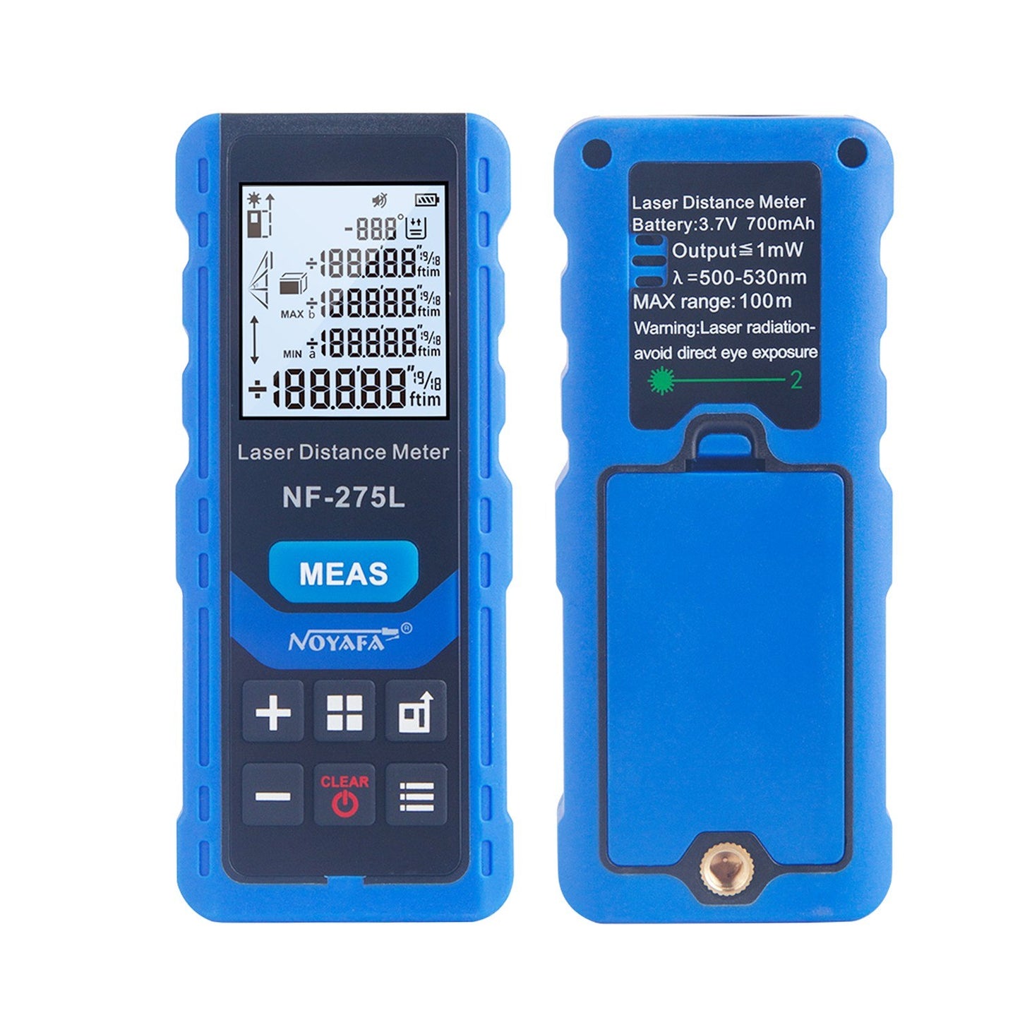 NOYAFA NF-275L Rechargeable Green Laser Distance Meter - 328ft/100m Range Finder for Indoor & Outdoor Measuring: Length, Area, Volume, Level, Vertical, Pythagorean