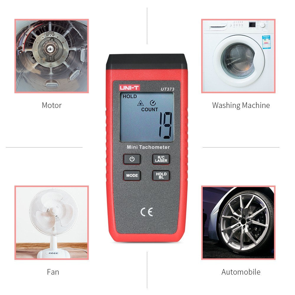 UNI-T UT373 Handheld Digital LCD Tachometer Speedometer, Range 0-99999 COUNT