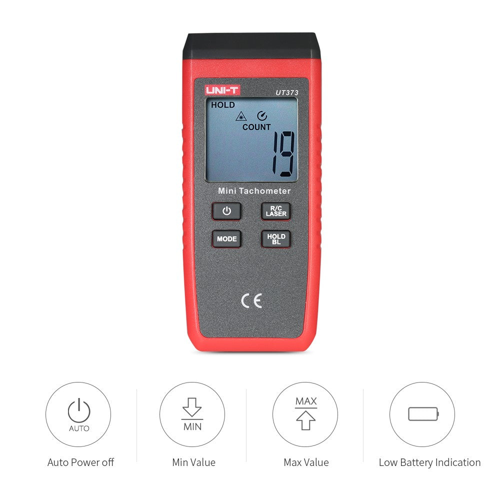 UNI-T UT373 Handheld Digital LCD Tachometer Speedometer, Range 0-99999 COUNT