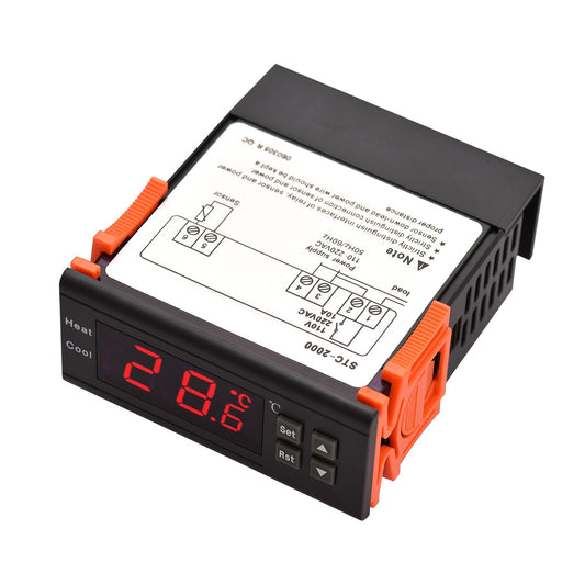 STC-1000 Digital Temperature Controller, Intelligent Thermostat for Refrigerators, AC 110~220V, Supports Heating & Cooling, Temperature Correction, Delayed Start, High/Low Temp Alarm