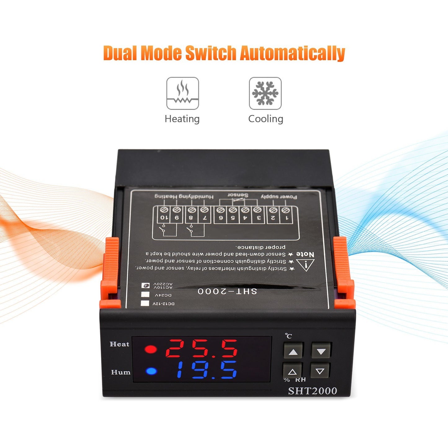 SHT2000 Intelligent Digital Temperature Controller, AC 110-220V Thermostat for Refrigerators