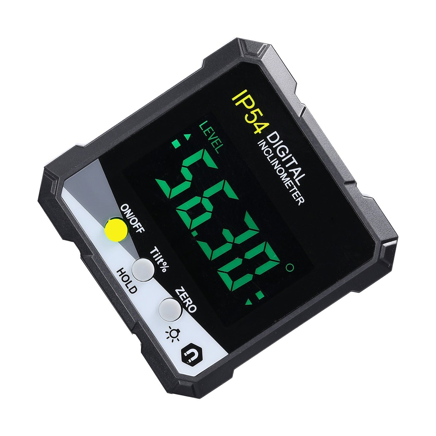 Portable Digital Inclinometer with IP54 Rating - LCD Backlight, 4x90° Digital Protractor, Slope Meter, Magnetic Angle Ruler with Absolute & Relative Measuring and Data Hold