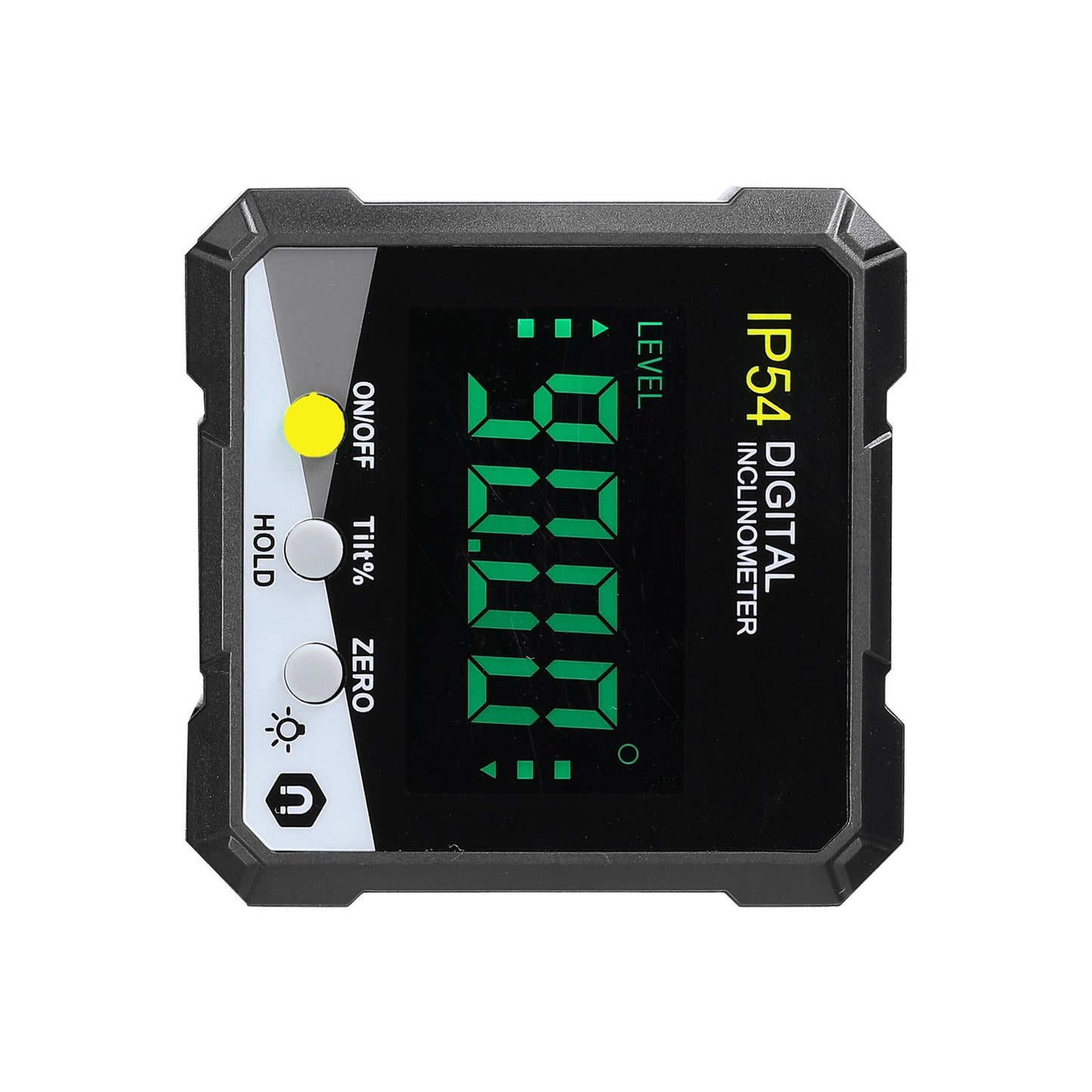 Portable Digital Inclinometer with IP54 Rating - LCD Backlight, 4x90° Digital Protractor, Slope Meter, Magnetic Angle Ruler with Absolute & Relative Measuring and Data Hold