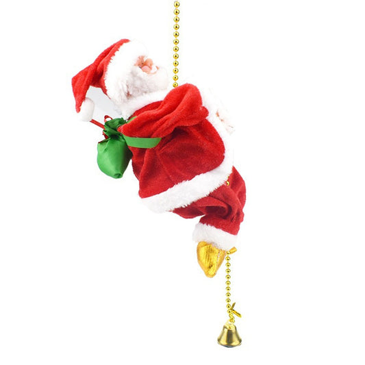Battery Operated Climbing Santa Claus with Lights & Music - Christmas Decor Ornament