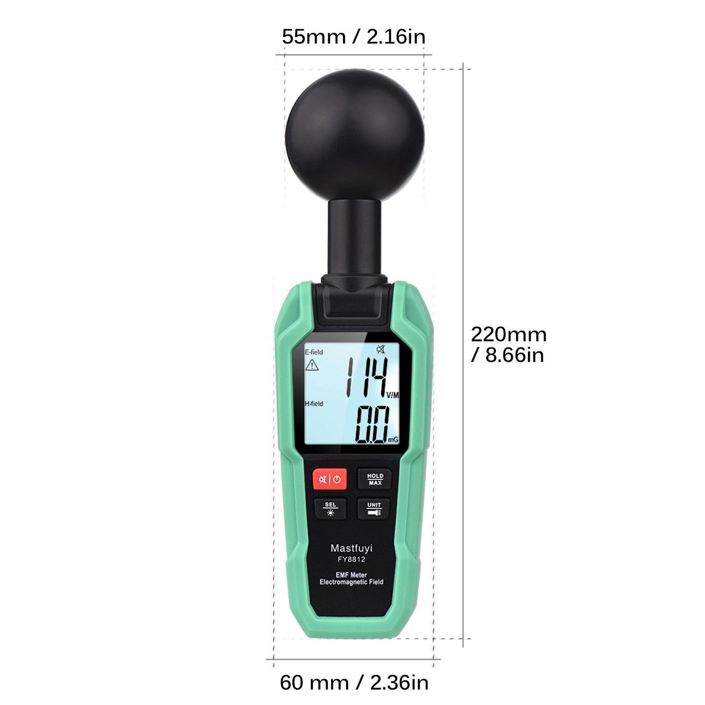 Mastfuyi EMF Meter High Precision Electromagnetic Field Tester with 2-inch LCD, Backlight & Flashlight