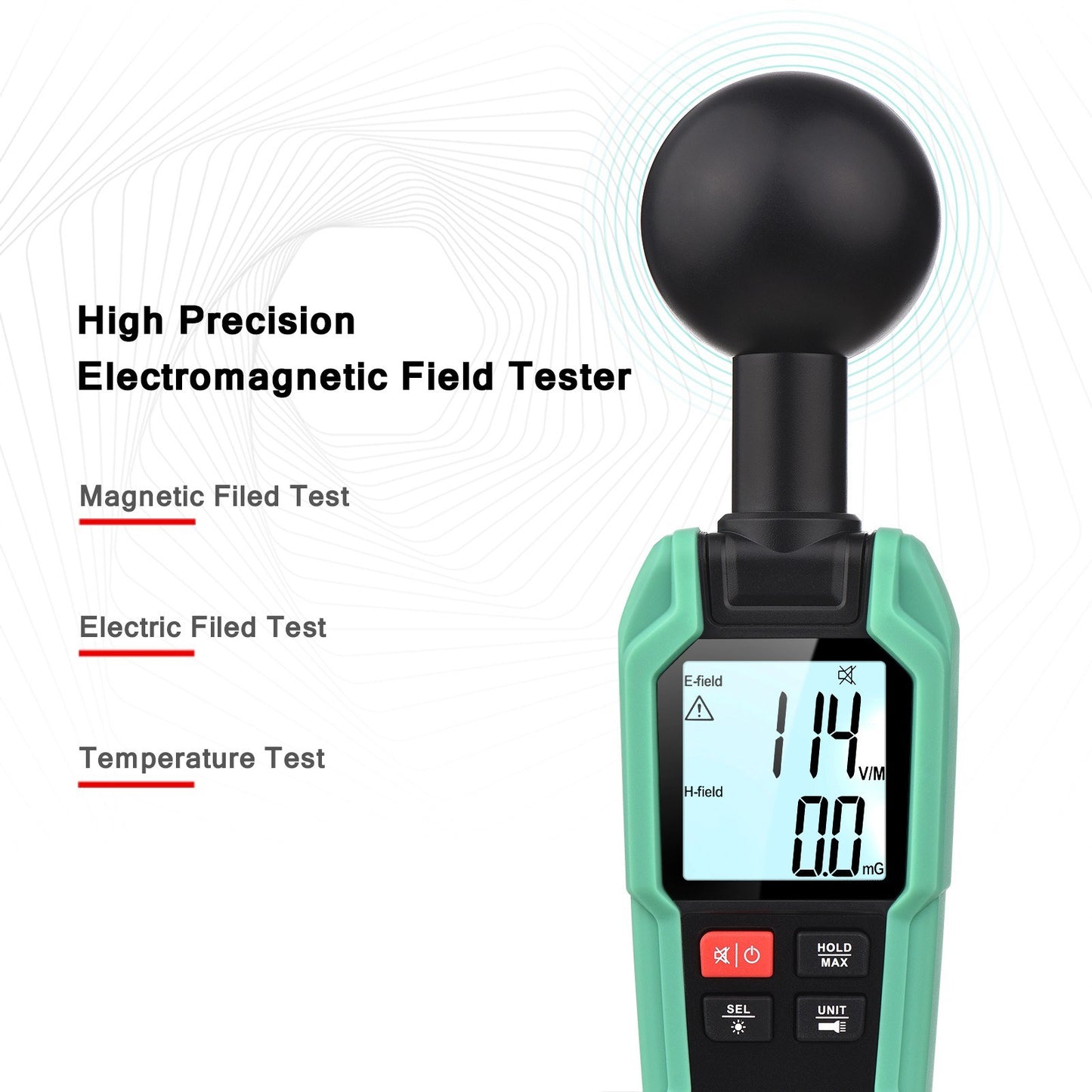 Mastfuyi EMF Meter High Precision Electromagnetic Field Tester with 2-inch LCD, Backlight & Flashlight