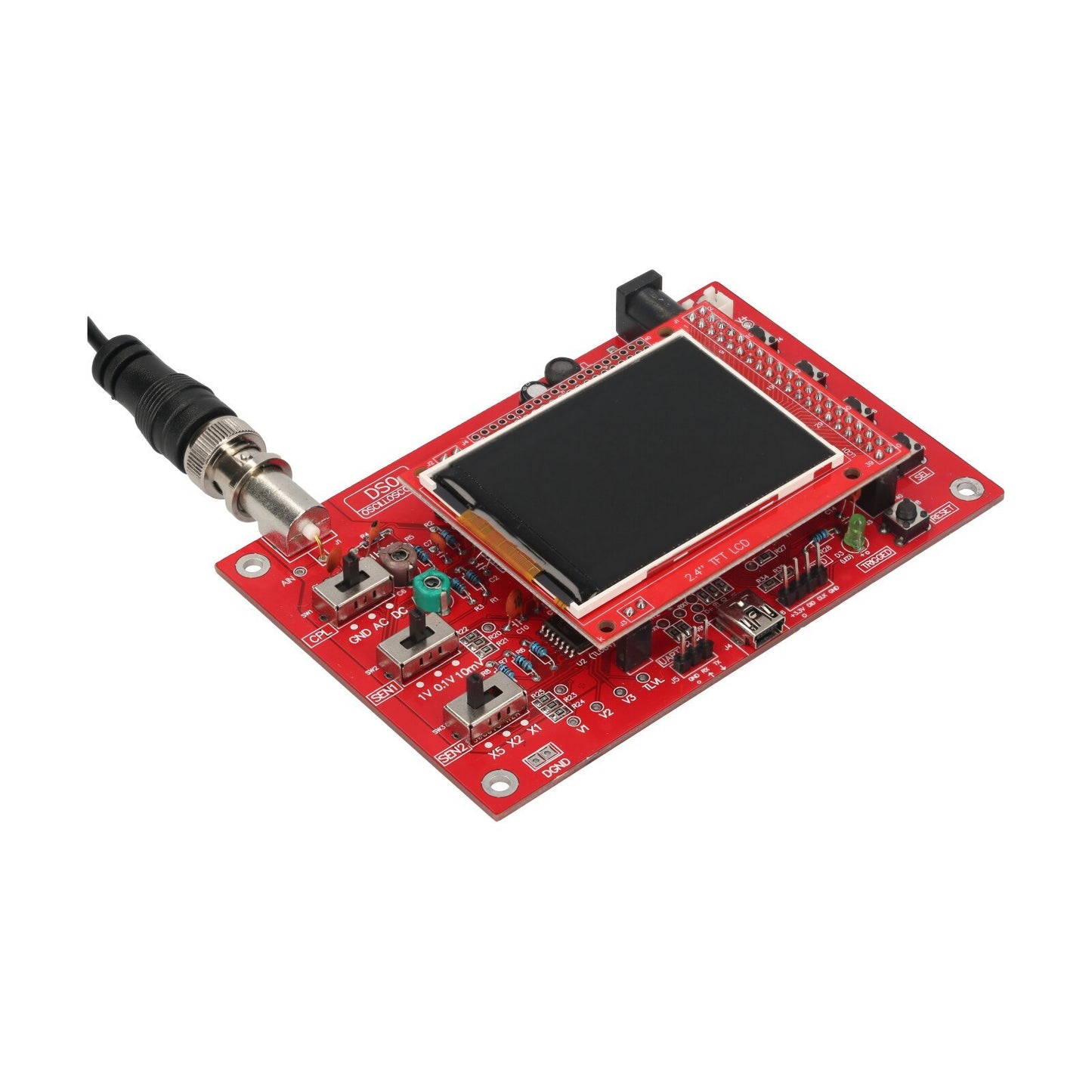 2.4 TFT Handheld Digital Oscilloscope Kit - Pocket-Size, Fully Assembled with Protective Case & Probe for Electronic Learning