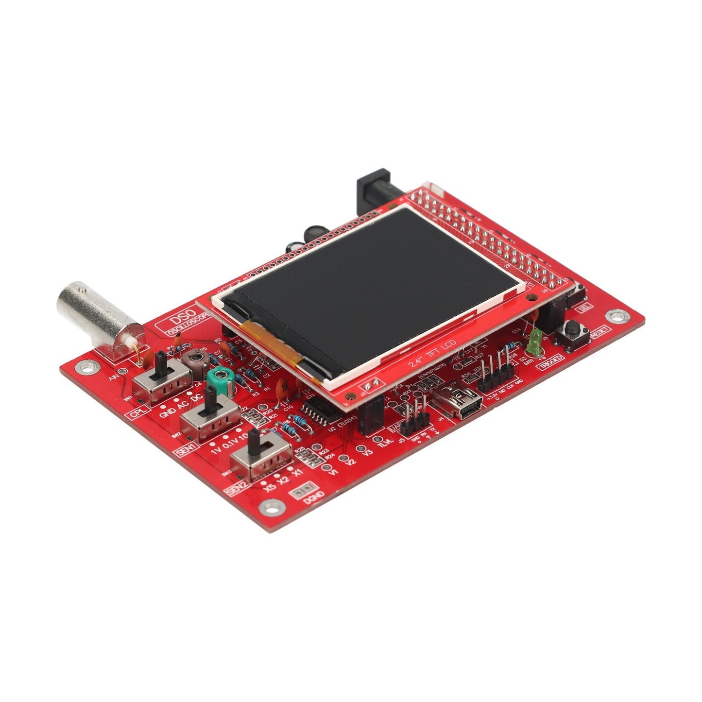 2.4 TFT Handheld Digital Oscilloscope Kit - Pocket-Size, Fully Assembled with Protective Case & Probe for Electronic Learning