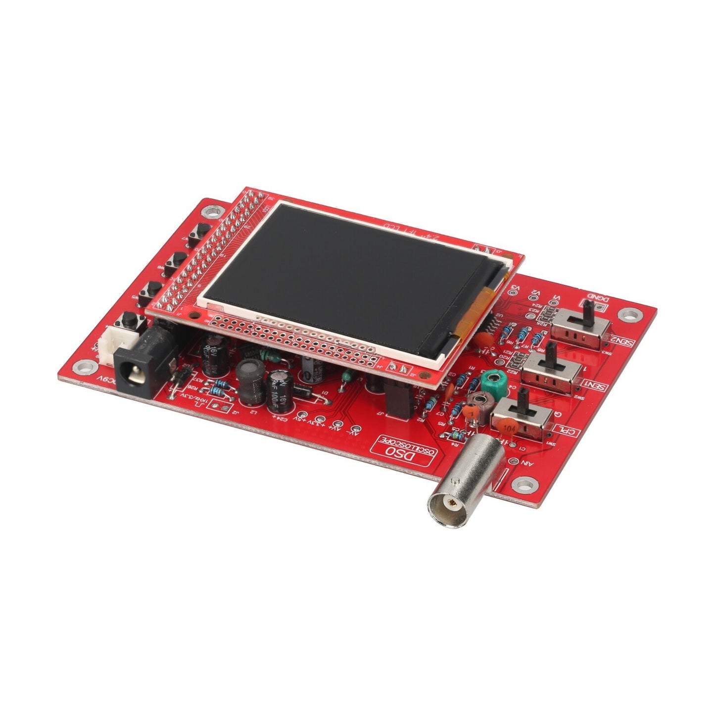 2.4 TFT Handheld Digital Oscilloscope Kit - Pocket-Size, Fully Assembled with Protective Case & Probe for Electronic Learning