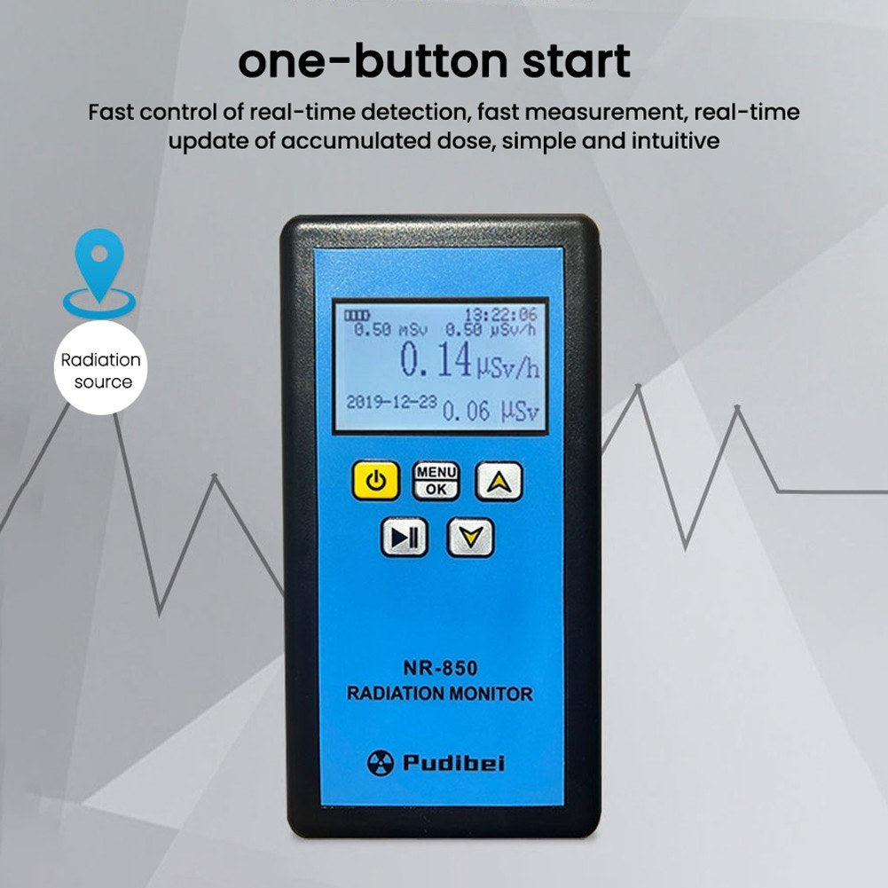 NR-750 Portable Nuclear Radiation Detector with LCD Display, Geiger Counter for β, γ, X-ray Detection, Triple Alarm